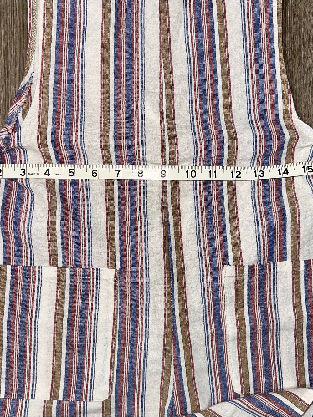 Shorts Jumpsuit Romper Red, Blue and White Striped Shorts Size Small - Picture 6 of 7